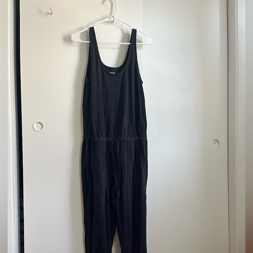 Prana organic cotton charcoal jumpsuit